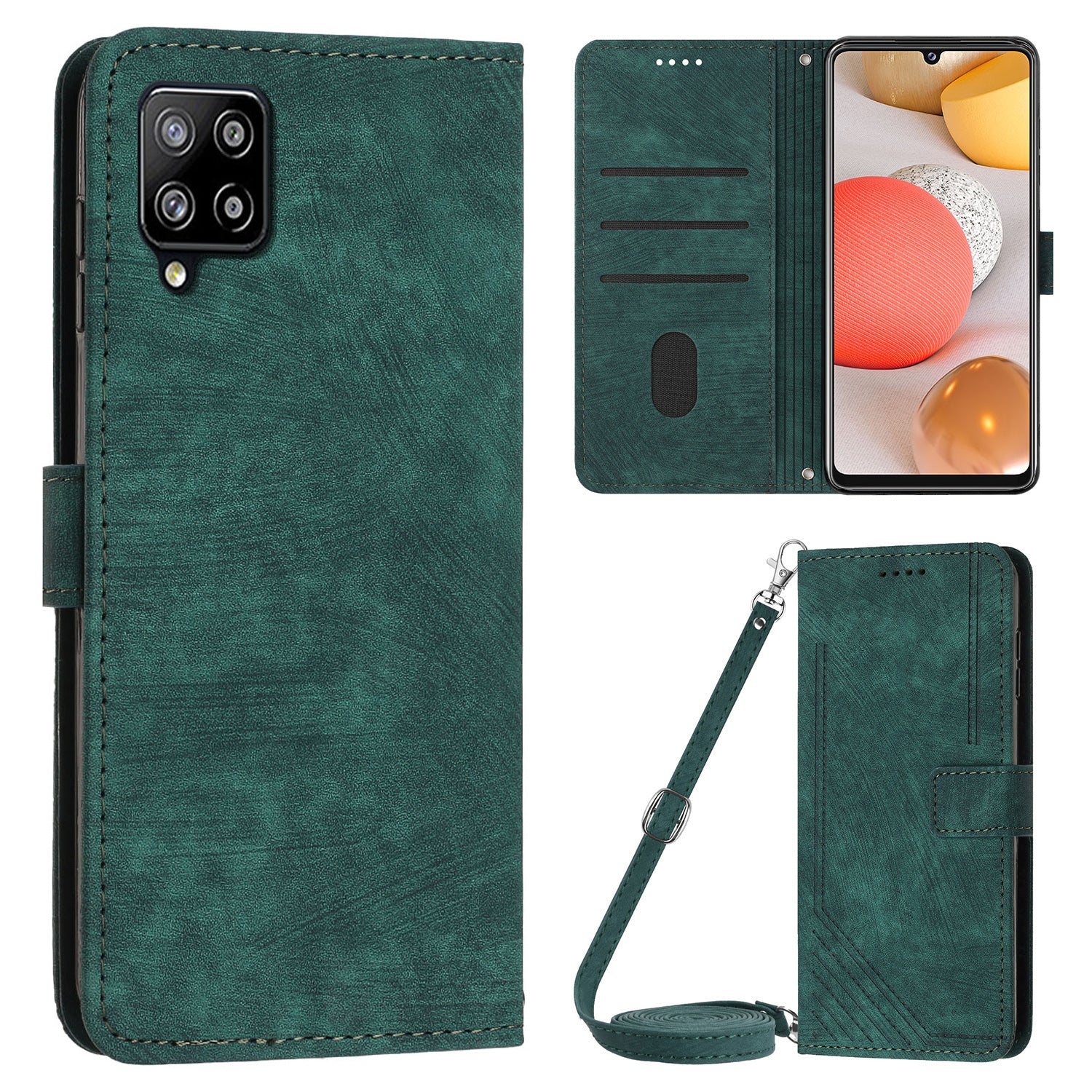 For Samsung Galaxy A42 5G / M42 5G Imprinted Lines Stand Phone Cover Wallet Case PU Leather Flip Shell For Samsung Galaxy A42 5G / M42 5G Imprinted Lines Stand Phone Cover Wallet Case PU Leather Flip Shell